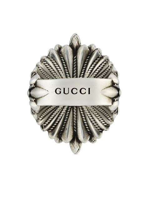 gucci silver interlocking g flower ring|Gucci flower tuquise ring.